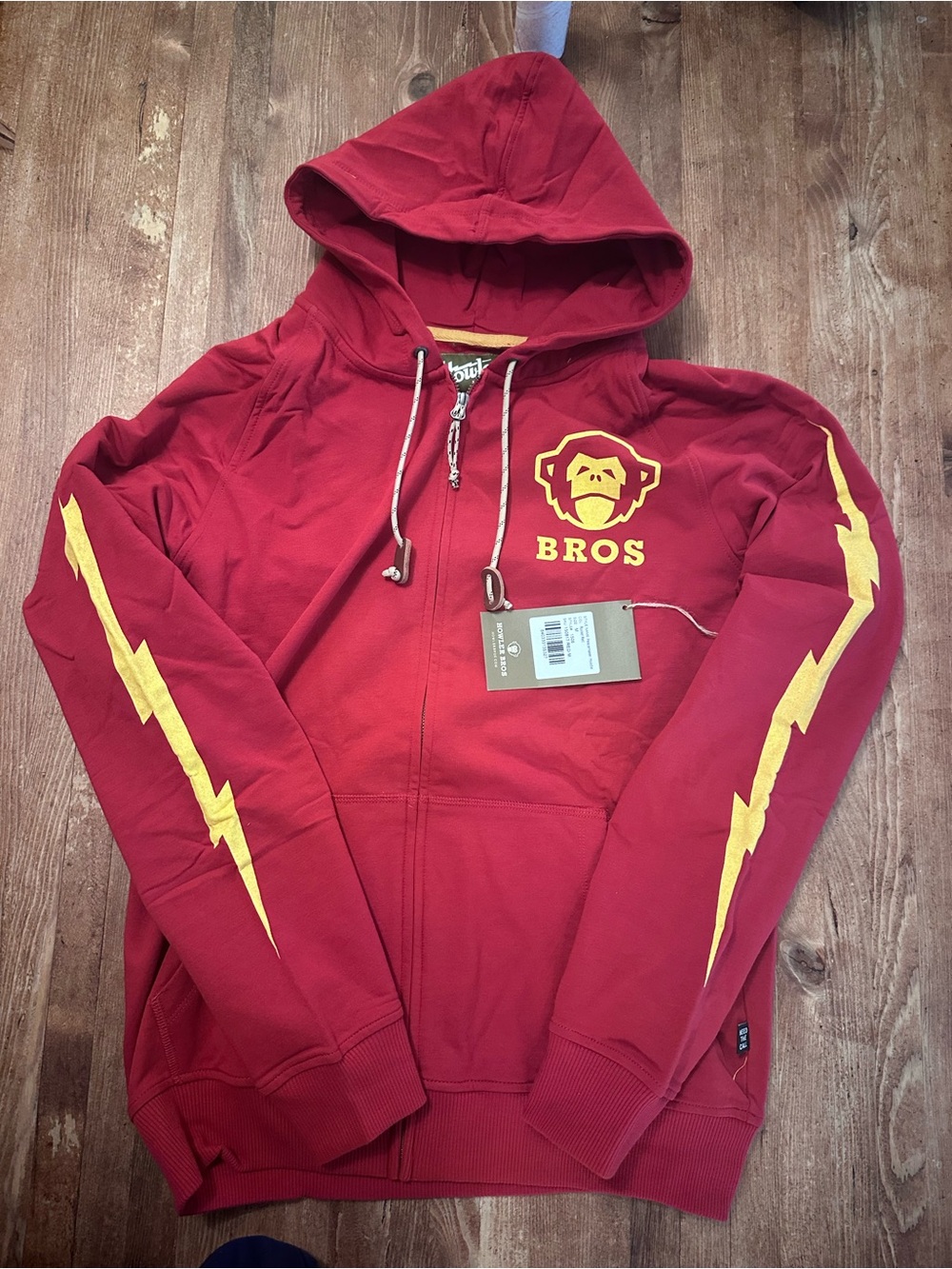 Howler Brothers NEW Peacemaker Red Hoodie Lightening Bolts Men Medium